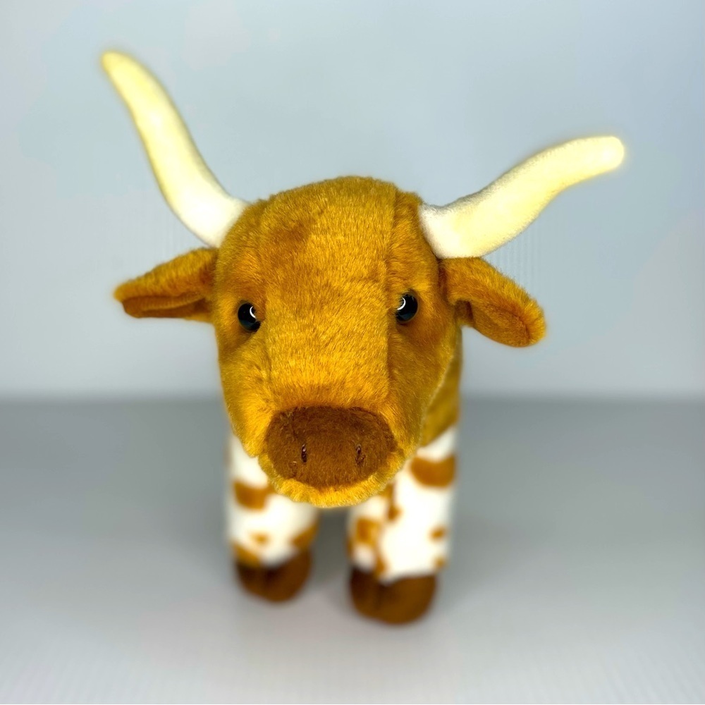 Realistic Plush 11” Cow Texas Longhorn Bull Steer Miyoni by Aurora 2019 - Picture 1 of 11